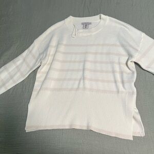 White Striped Sweater
